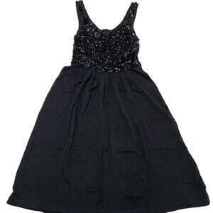 Anthropologie Built by Wendy Dress Womens X Small Black‎ Sequin Knit Midi